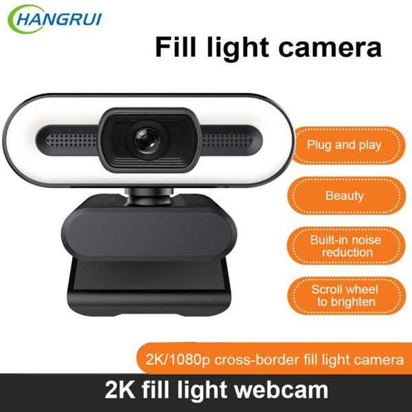 

webcams 2k webcam full hd 1080p mini camara kamera usb pc computer lapfill light autofocus web cam webcamera with microphone