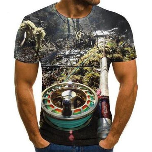 

men's t-shirts fishing t-shirt short sleeve graphic summer 3d printing shirt brand outdoor casual t, White;black