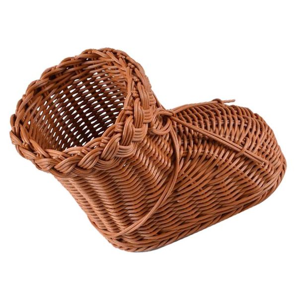 

storage baskets 1pc shoe shaped basket rattan flower (brown)