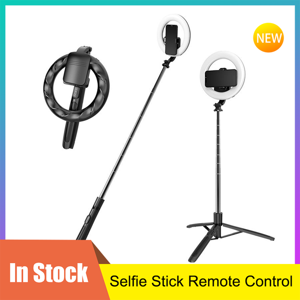 

selfie monopods 2021 extendable wireless bluetooth-compatible stick remote control tripod 4 in 1 fill light handphone po holder camera