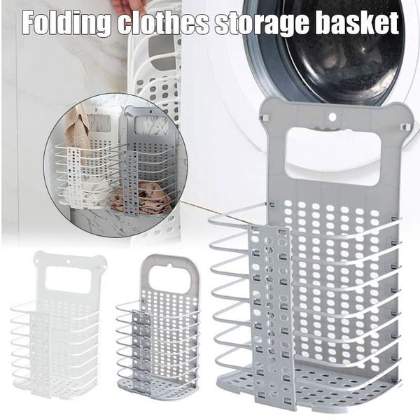 

storage baskets wall-mounted folding basket bins saving space for organizing home clothes toys in stock laundry & organization