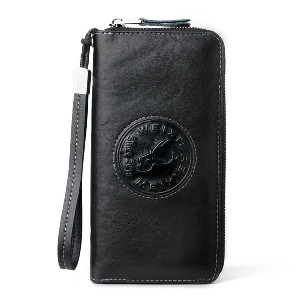 

wallets 100% genuine leather wallet rfid anti-theft brush men's luxury clutch bag casual business large capacity purse money clip, Red;black