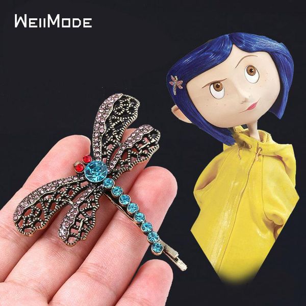 

hair clips & barrettes side clip fashion girl word dragonfly headdress pins for women halloween retro butterfly hairpin accessories gift, Golden;silver
