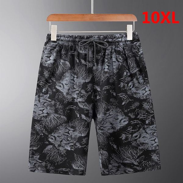 

men's shorts baggy men casual loose bottoms lion print 2021 summer camouflage elastic waist plus size 9xl 10xl hx459, White;black