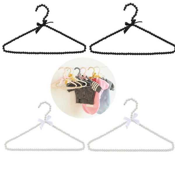 

hangers & racks 2pcs clothes hanger plastic pearl beaded bow dress coat closet organizer wardrobe storage rack for home kid room decor