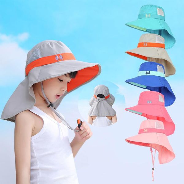 

caps & hats toddler baby kids girls boys sun 2021 summer breathable adjustable fisherman hat beach solid color sunscreen 2-8y, Yellow