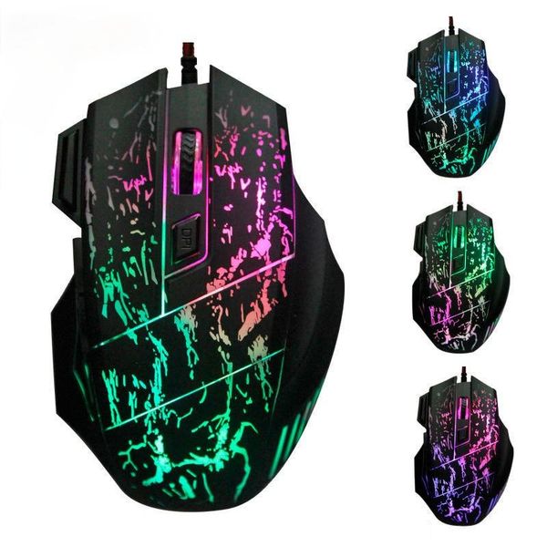 

mice 3600dpi ergonomic game mouse wired usb lapaccessories gaming colorful light mechanical esports