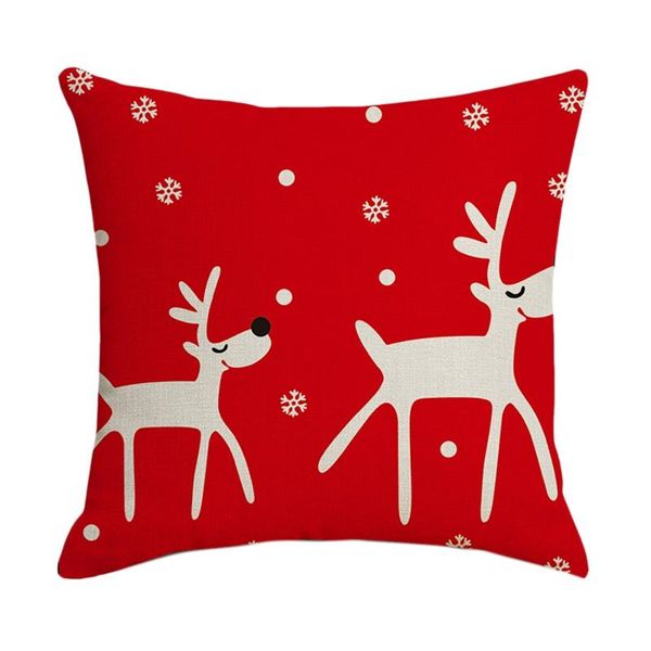 

pillow case christmas square pillowcase home decor linen cases cushion covers for sofa car fawn pattern gift 45x45cm