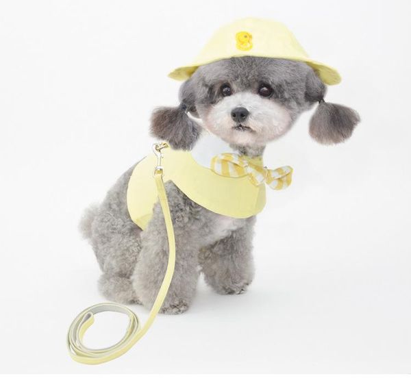 

dog collars & leashes est pet clothing multi colors cotton harness cute solid s-xl sizes cool summer with leash set