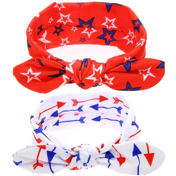 

hair accessories baby 4th of july headband for independence day hairband us flag bowknot ears cute headwear band, Slivery;white