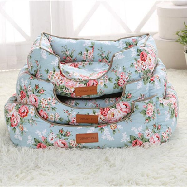 

soft fleece dog beds house winter warm printed pet cushion sofa waterproof kennel nest for cat puppy small dogs cama perro kennels & pens