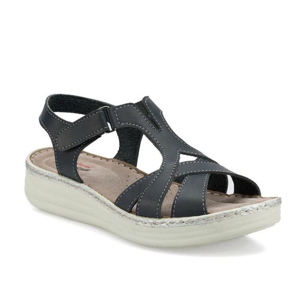 

black brown women sandals summer buckle polaris 161176.z
