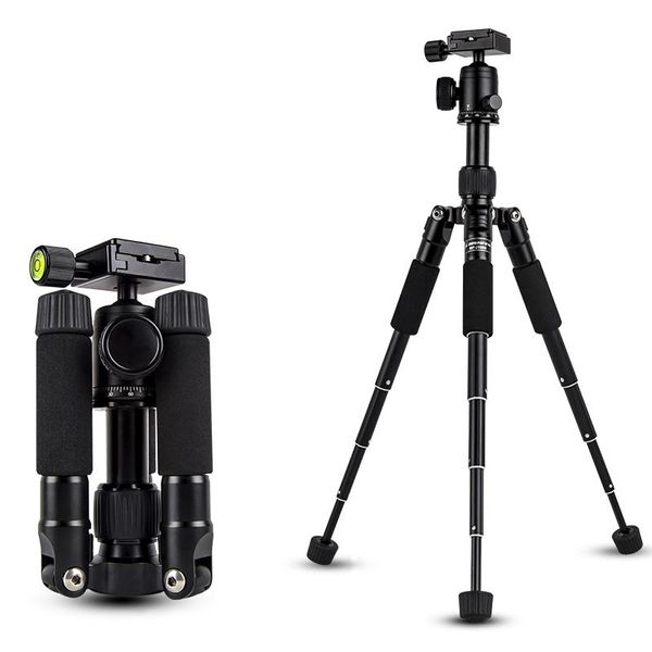 

bp-2105s aluminum alloy tripod mini table light portable tripods with head 5 section for travel max loading 6kg