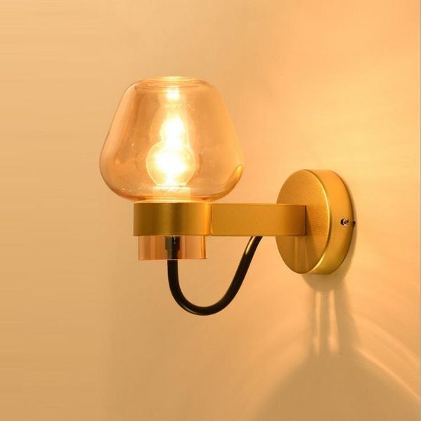 

wall lamp modern bedroom bedside gold black decorative led crystal corridor light luxury glass