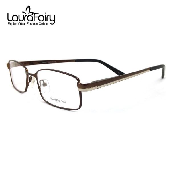 

laura fairy gentleman brand designer eyeglasses frames men stainless steel flexible temple optical glasses frame oculos de grau fashion sung, Black