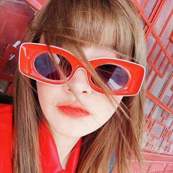 

vintage sunglasses woman retro square gradient shield red sun glasses female pilot designer oversized eyewear, White;black
