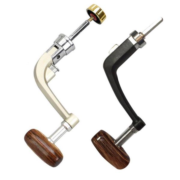 

fishing reel handle spinning fold rocker arm wooden crank accessories edf88 baitcasting reels