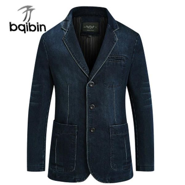 

autumn winter denim blazer jacket men casual cotton slim fit suits coats jackets jaqueta masculina bomber men's, Black;brown