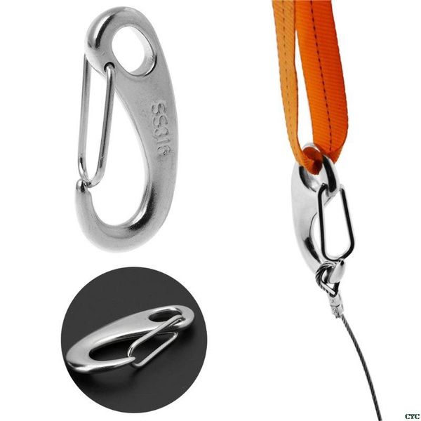 

1pcs boat marine stainless steel egg shape spring snap hook clip quick link carabiner cords, slings and webbing