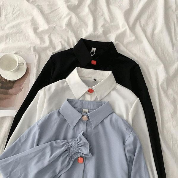 

women's blouses & shirts blouse women loose cardigan autumn long-sleeved chiffon shirt blusas mujer de moda, White