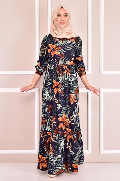 

ethnic clothing belt dress navy blue nev14718, Red