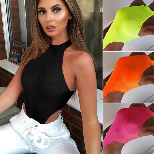 

women's jumpsuits & rompers 1pc fluorescent green romper it leotard blouse sleeveless tank stretch jumpsuit slim selling women bodysu, Black;white