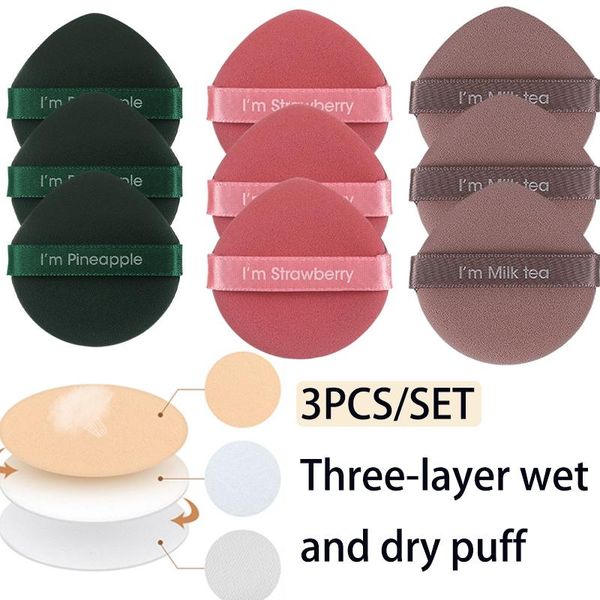 

sponges, applicators & cotton 3pcs/set makeup sponge puff beauty face foundation powder cream sponges cosmetic tool women's