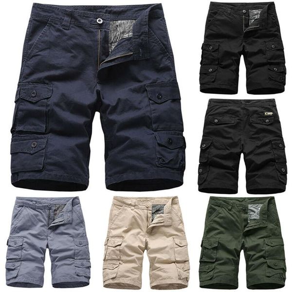 

men's pants mens military army cargo shorts sport casual half tactical plain outdoor, Black