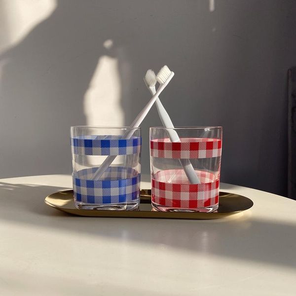 

korean glass round mug el toothbrush cup folk inn couple creative drinking wine glasses