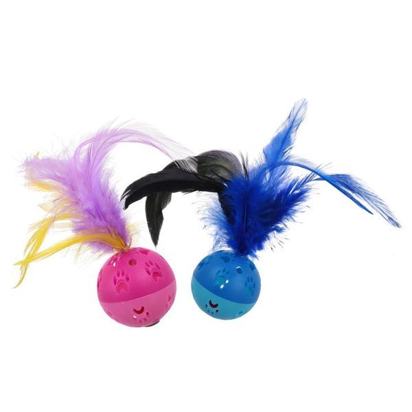

cat toys 4pcs rolling built-in bell balls interactive chasing
