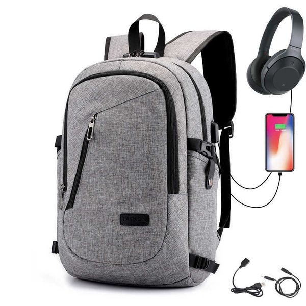 

usb charging leisure business backpack computer anti-theft men's and women's schoolbag