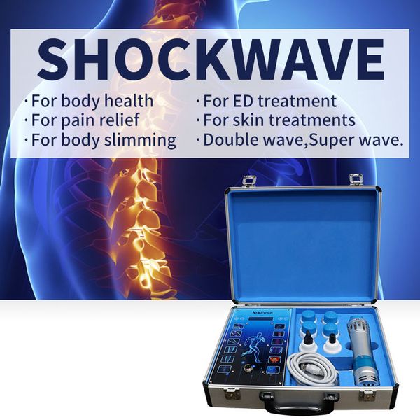 Home Использование тела Relax Massager Shockwave Therapy Machine с 7 головками Экстракорпоральная ударная волна Инструмент для лечения Ed Ed Лечение и боли плеча Физиотерапевтический инструмент