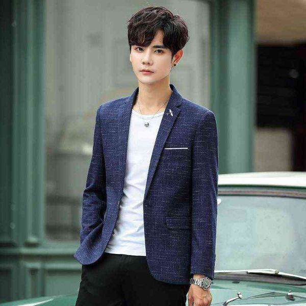 

luxury suits blaze men's small suit korean slim handsome casual plaid single wtern men's fashion spring and autumn formal coat, Black