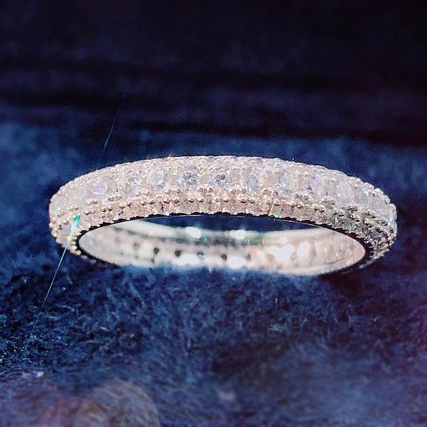 

cluster rings fashion 100% real 925 sterling is covered with zircon ring classic silver jewelry for women wedding christmas gift, Golden;silver