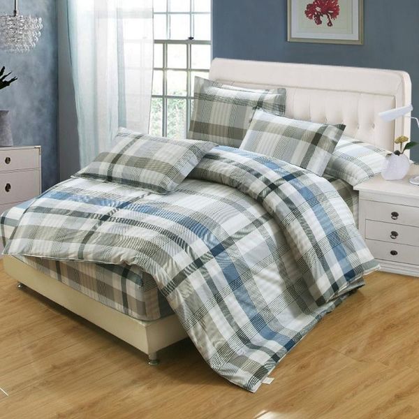 

100% cotton stripe bedding set modern style 4pcs  king full twin size spring bed fitted sheet duvet cover pillow covers sets