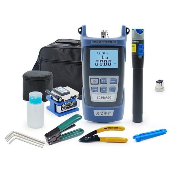 

fiber optic ftth tool kit with cleaver optical power meter 5km red laser pointer pen stripping pliers miller's equipment