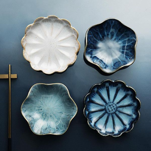 

kitchen storage & organization japanese petal ceramic irregular cake plate small dish for vinegar saucer mustard