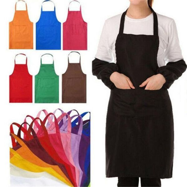 

colorful cooking apron in wholesale kitchen, keep clothes clean and sleeveless, convenient for men women chefs aprons