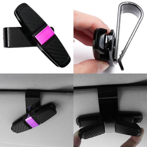 

car organizer s-type carbon brazing glasses clip sunglasses double sun visor bill holder multifunctional supplies