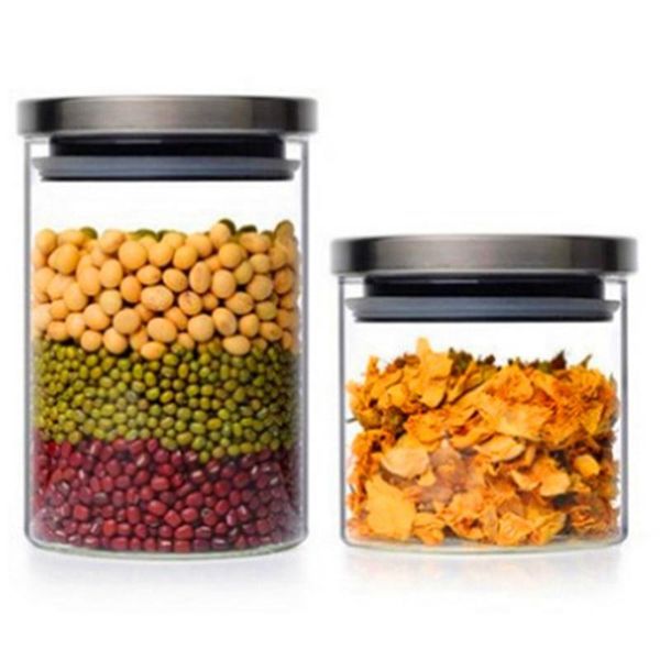 

storage bottles & jars sealed kitchen glass tea with lid heat-resistant household