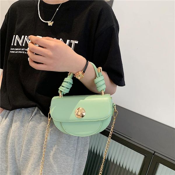 

evening bags summer mini totes pu leather saddle crossbody for women 2021 brand fashion chain shoulder handbags and purses