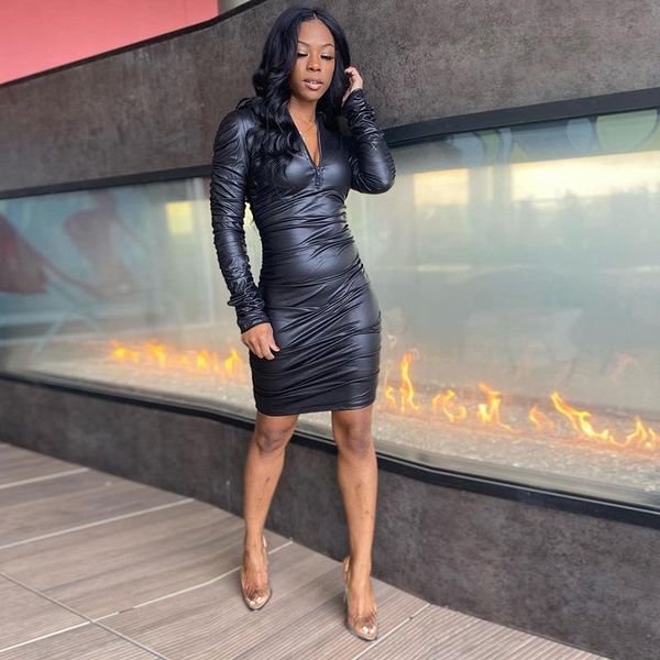 

autumn and winter style slim slimming ruffled long-sleeved women's dress casual dresses, Black;gray