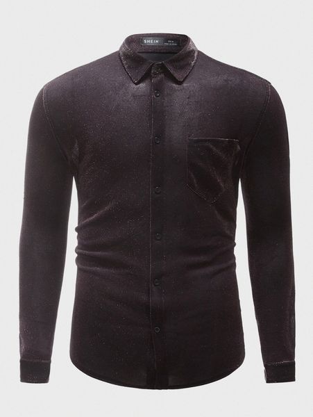 

men patch pocket button front shirt 88cn#, White;black