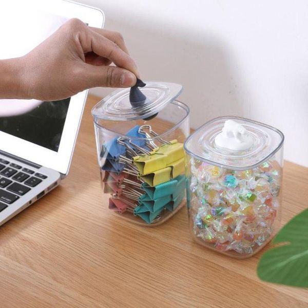 Garrafas de armazenamento JARS Multifuncionais portáteis Transparente Recipiente Cosmético Maquiagem Cotton Pad Organizer Jewelry Box e Candy