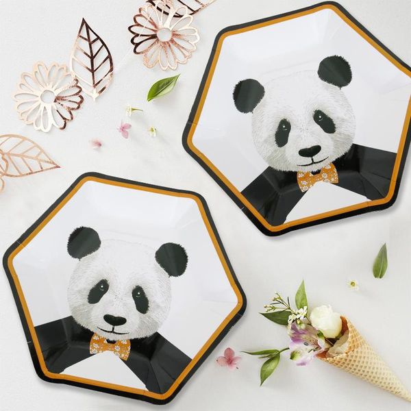 

disposable dinnerware cartoon panda theme tableware party cups plate napkin birthday baby shower for girl decor supplies