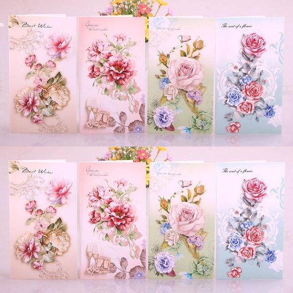 

greeting cards 50pcs creative handmade flowers card mother's day teacher's party invitation blessing