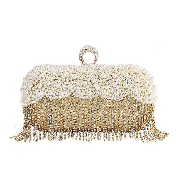 

2021 pearl bag dinner women's hand party evening