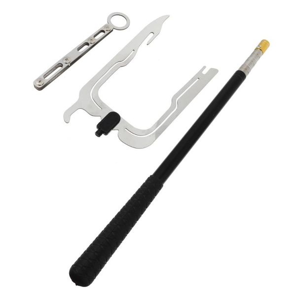

set boat hook rod portable long distance threader tie rope fishing hooks