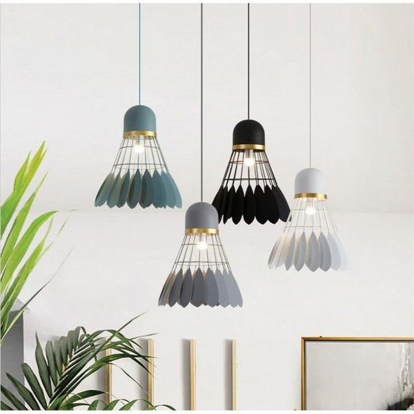

pendant lamps nordic led lamp minimalist creative macaron wrought iron badminton restaurant hanging bar bedroom bedside balcony light