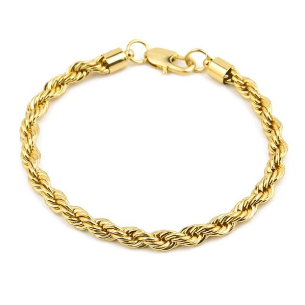 

link, chain 1pcs fashion punk twisted gold-plated bracelet simpe jewelry gift, Black